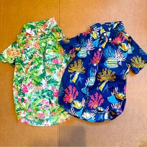 Janie & Jack Lot 2 Vacation Vibrant Neon Button Up Boy’s Toddler Print Shirts 2T